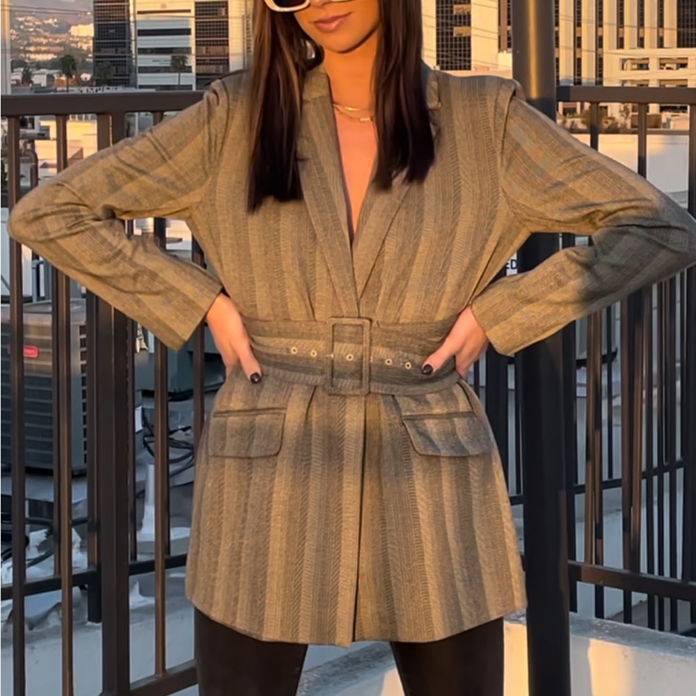 Danielle Bernstein Herringbone Blazer